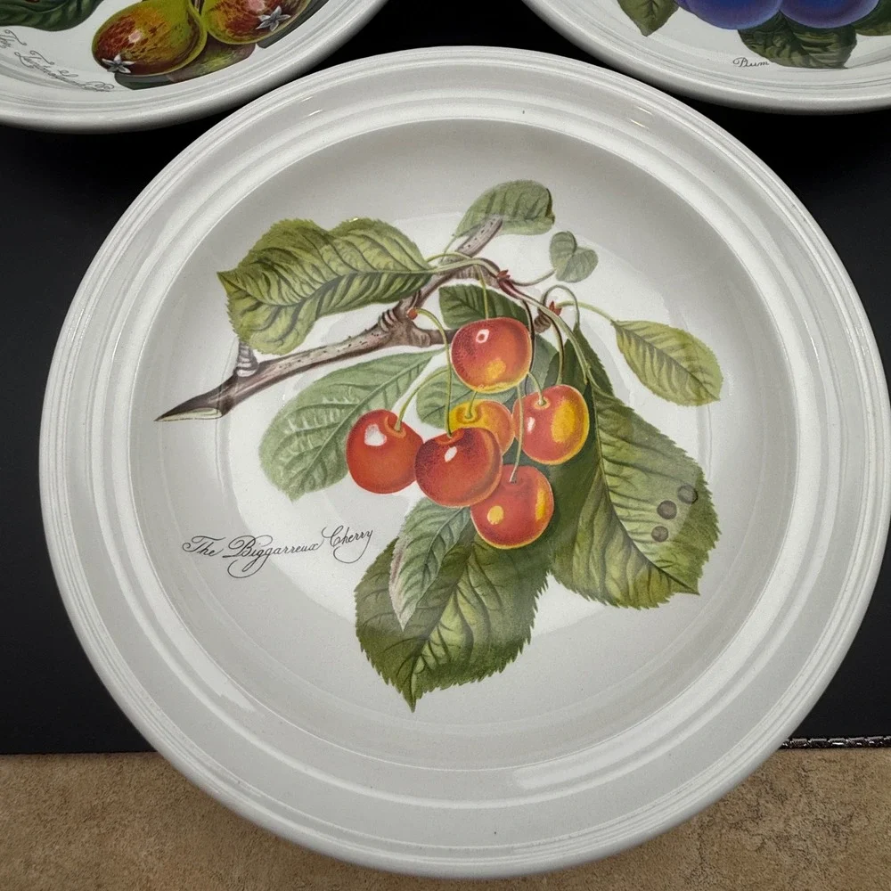 Vintage Portmeirion Pomona Fruit Pasta Bowls Set of 3  9